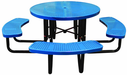 46" Round Perforated with Seats