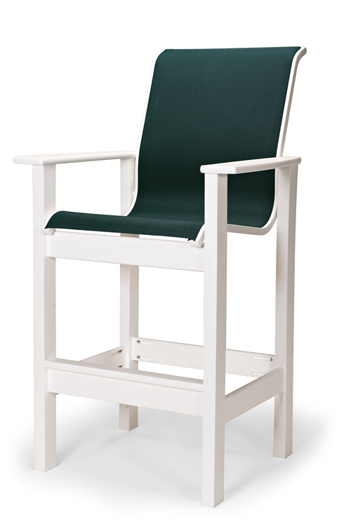 Leeward Sling Bar Height Stationary Arm Chair