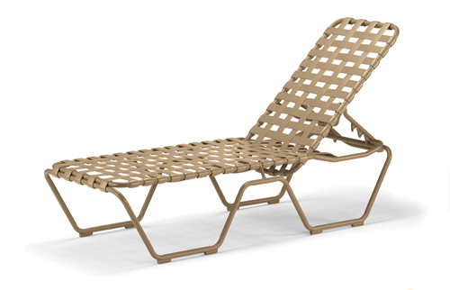 Clearwater Cross Strap Stacking Armless Chaise