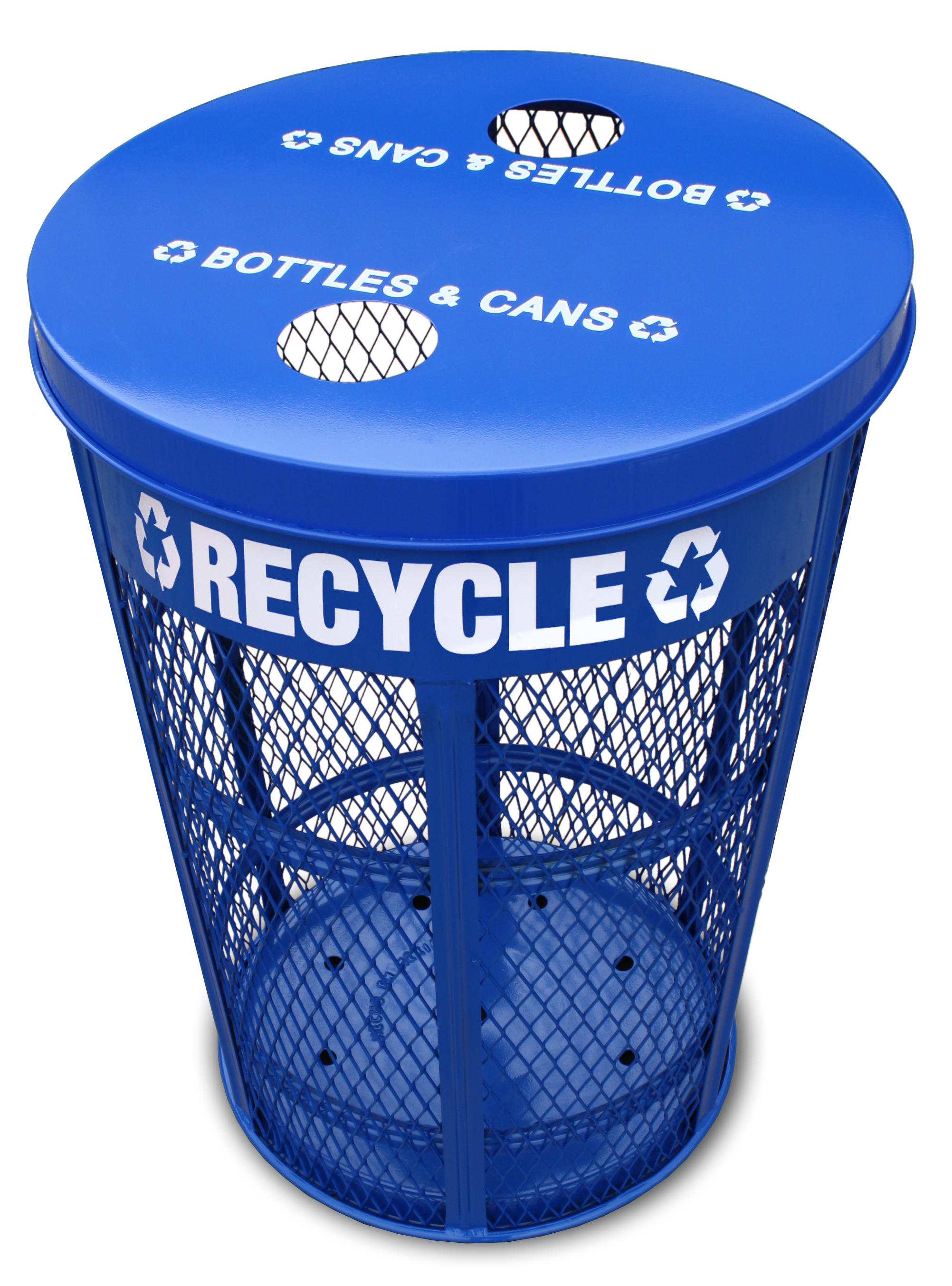 Expanded Metal Outdoor Recycling Receptacle