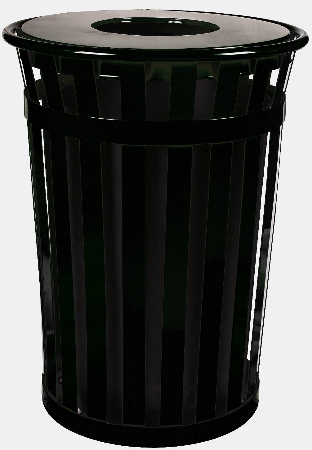 Trash receptacle with flat top, Outdoor