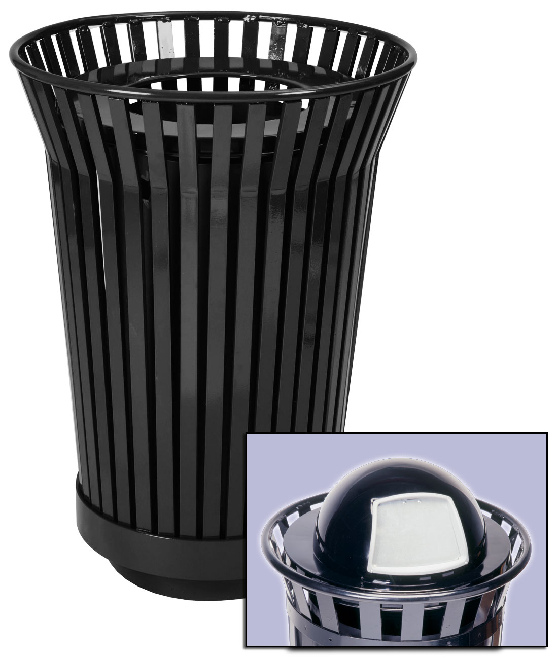 Trash Receptacle and dome top, Outdoor