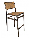 Elegance Aluminum Imitation Teak Barstool Chair