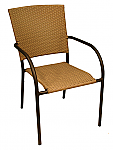 Aruba II Arm Chair - Cappuccino, Natural, Expresso Flat Weave